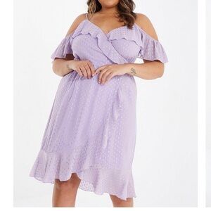 BloomChic Curve Chiffon Foil Midi Dress